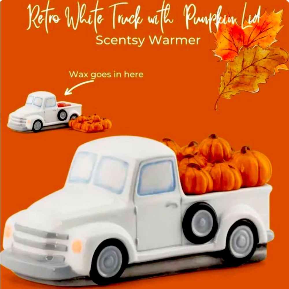 Retro white truck scentsy warmer NIB
